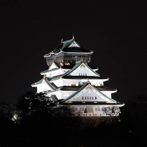 KUALA SKYLAB: JAPAN PHOTO. OSAKA CASTLE . NIGHT VIEW.