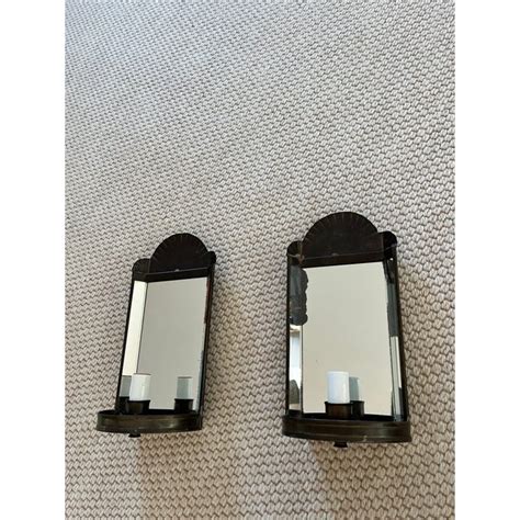 Pair of Vintage 1970s Mirrored Sconces | Chairish