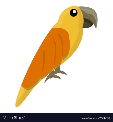 Orange yellow parrot icon cartoon style Royalty Free Vector