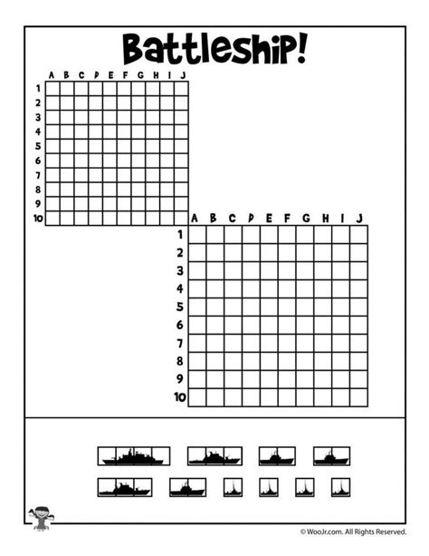 Printable Battleship Game | Woo! Jr. Kids Activities | Card games for ...