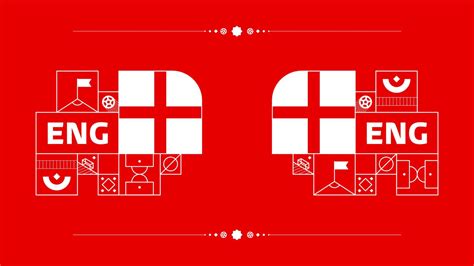 england flag for 2022 football cup tournament. isolated National team flag with geometric ...