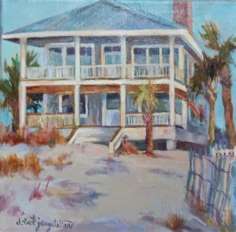 Daily Painters Abstract Gallery: Beach Cottage Painting, Beach House Art "Beach Beauty" by ...