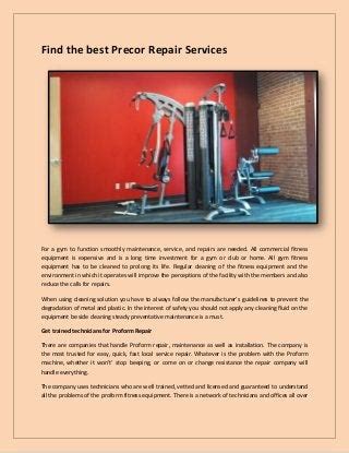 Find the best precor repair services