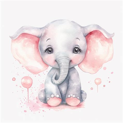 Premium AI Image | A drawing of an elephant with pink and white colors.