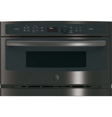 GE Appliances PSB9240BLTS 30 Inch Electric Single Wall Oven/Microwave Combo Black Stainless ...