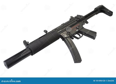 Submachine Gun MP5 with Silencer Stock Photo - Image of operations, firearms: 101496120