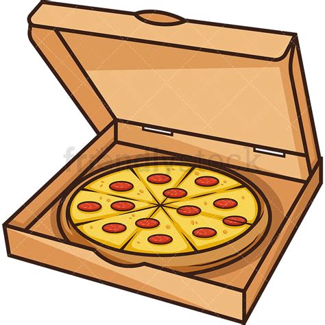 Open Pizza Box Cartoon Clipart Vector - FriendlyStock