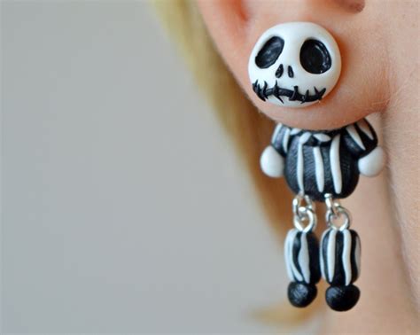 funny Skellington earrings Halloween jewelry skull jewelry