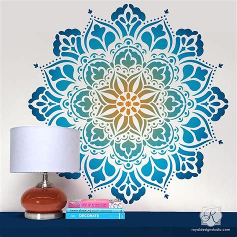 Ananda Mandala Stencil | Mandala wall art, Mandala stencils, Stencil ...