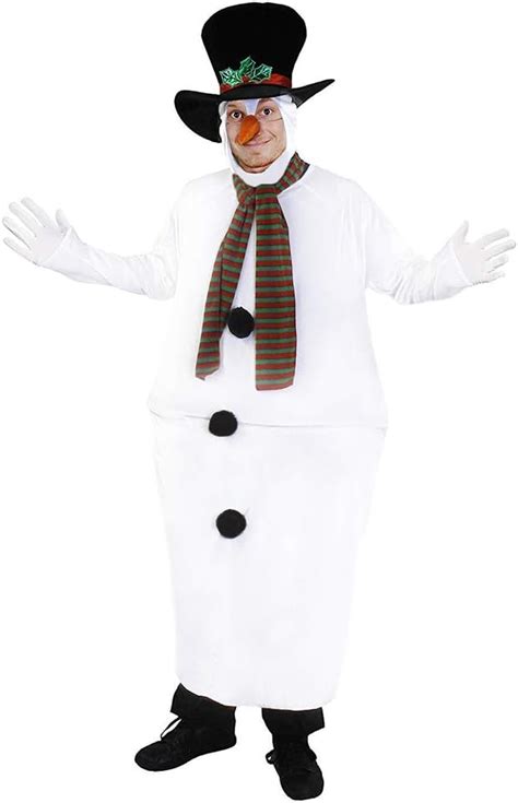 UNISEX CHRISTMAS SNOWMAN FAT SUIT FANCY DRESS COSTUME - SNOWMAN COSTUME ...