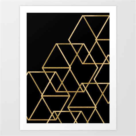 Gold geometric shapes Art Print by Poplar + Pine Creative | Society6