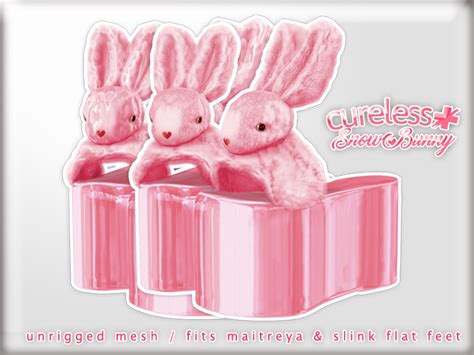 Second Life Marketplace - CURELESS [+] Snow Bunny Slippers / PINK