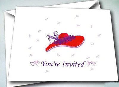 6 GREETING CARDS W/ ENVELOPES YOU'RE INVITED FOR RED HAT LADIES OF ...