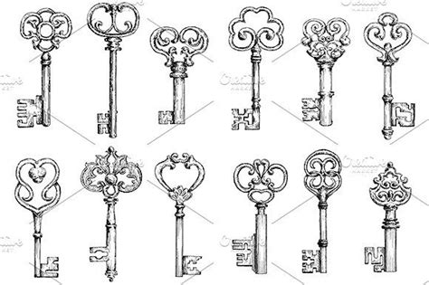 Vintage skeleton keys sketches | Key drawings, Vintage keys, Vintage ...