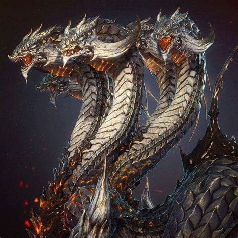 Three headed dragon art | Fantasy monster, Fantasy creatures, Final fantasy xiv