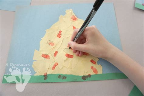 Torn Paper Ant Hills With Fingerprint Ants | 3 Dinosaurs