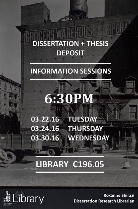 Dissertation & Thesis Deposit Information Sessions