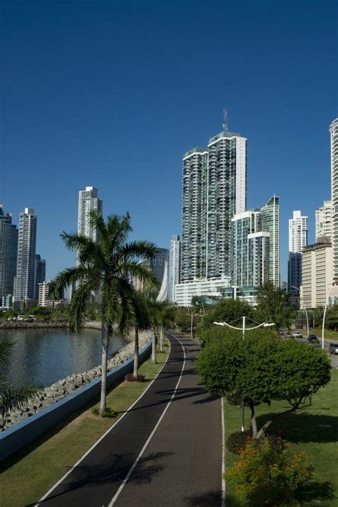 Promenade and Skyline Background in Panama City Stock Photo - Image of ...