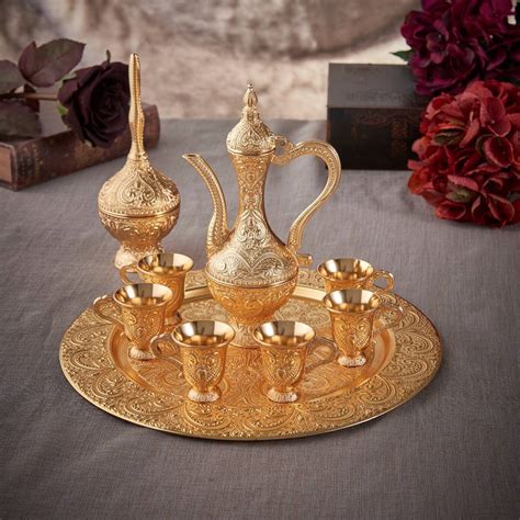 Payitaht Gold Color Zamzam-Moroccan Tea Cups Set – FairTurk.com