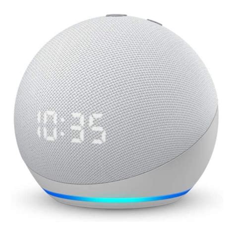 Amazon Echo Dot (4th Gen) Clock with Alexa - Glacier White | BIG W