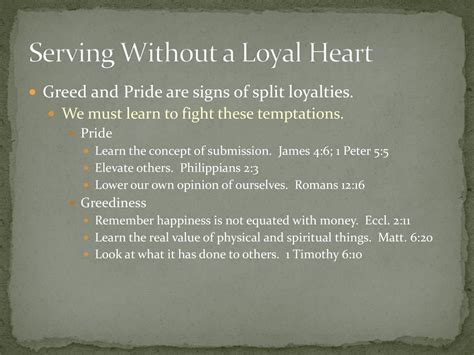 Serving Without a Loyal Heart - ppt download