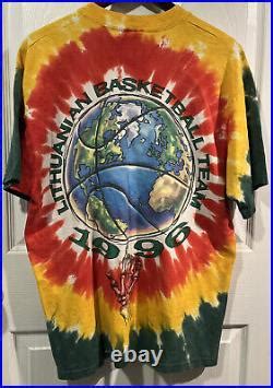 1996 Lithuania Basketball Team Vintage Grateful Dead Tie Dye Shirt Size ...