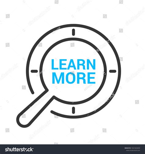 Learn More Icon Learning Concept Magnifying Stock Vector (Royalty Free ...