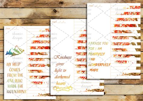 Orange Watercolor Bible Study Journaling printable pages (54460 ...