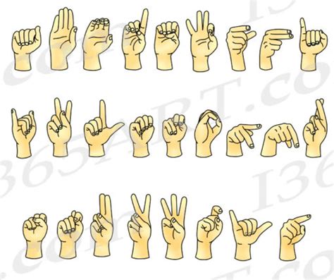 ASL Alphabet Clipart Bundle Pack - Clipart 4 School