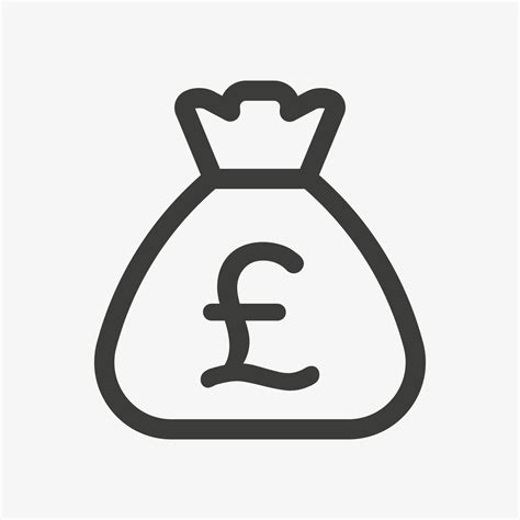 Pound icon. Sack with UK pound isolated on white background. Money bag ...