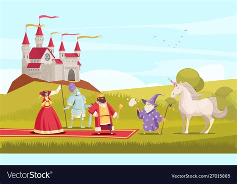 Fairy tale characters background Royalty Free Vector Image