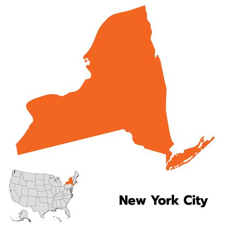 New York map with color outline 26266843 Vector Art at Vecteezy