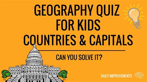 Geography Trivia for Kids (Countries & Capitals) - 10-minute General Knowledge Quiz - YouTube