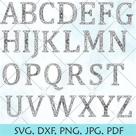 Monogram Mandala Letters SVG / Alphabet SVG Files / Svg Files for Cricut and Silhouette ...