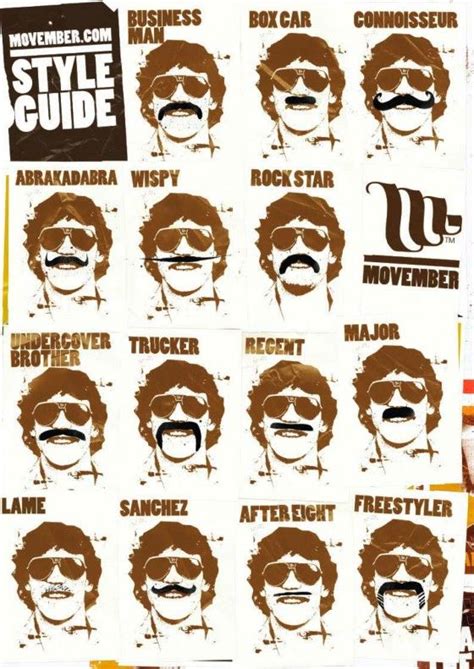 Movember Mustache Style Guides | Movember, Style guides, Mustache styles