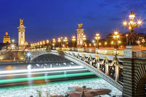 Alexander IIi Bridge By Night Photograph by Loic Lagarde - Fine Art America