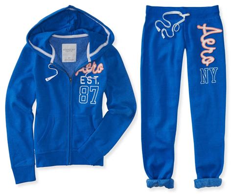 Aeropostale Women's Hoodie and Sweat Pants Set Aero Logo Jogging Suit ...