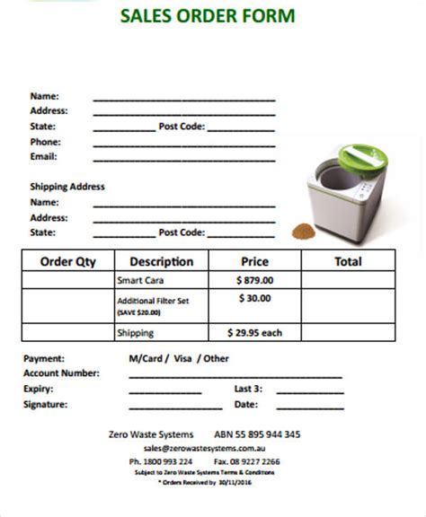 FREE 11+ Sample Sales Order Forms in MS Word | PDF