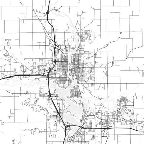 Wausau, Wisconsin - Area Map - Light - HEBSTREITS | Wausau, Area map, Map