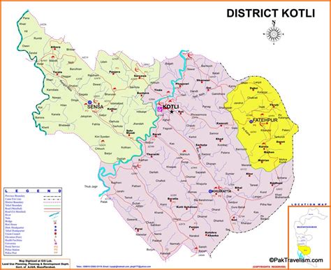 Kotli District AJK - Map. : PakTravelism.com