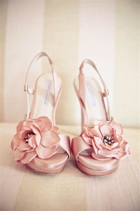 Blush Wedding - Pretty Pink Wedding Shoes With Flowers #2046445 - Weddbook