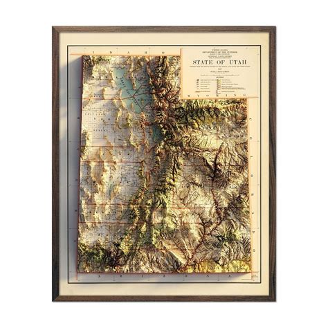 Vintage Utah Relief Map - 1937 Utah Map, Folded Maps, Geography Map ...