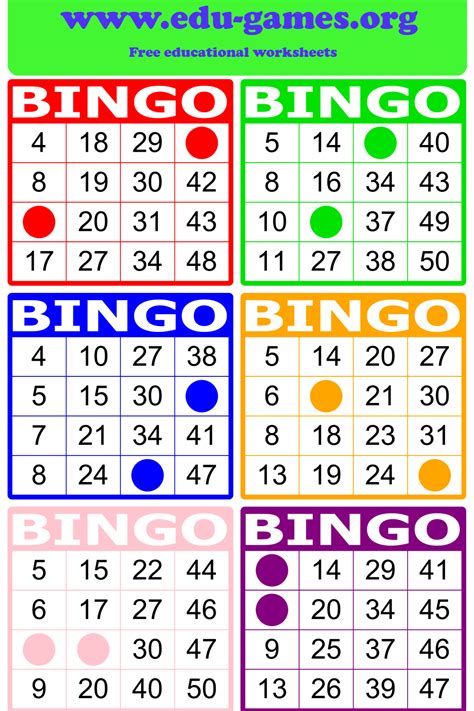 Math Bingo | Free Printable PDF Math Bingo Cards