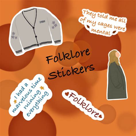 Taylor Swift Folklore Album Sticker Pack | Unique sticker, Stickers, Gift stickers