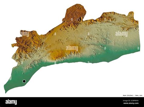 Shape of Abyan, governorate of Yemen, with its capital isolated on ...