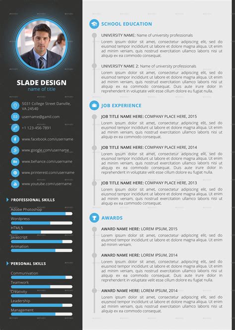 Slade Professional Quality CV / Resume Template #Ad #Quality, #affiliate, #Professional,… | Cv ...