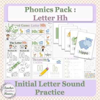 Phonics Pack - Letter Hh - Flashcards, Worksheet, and Games | TPT