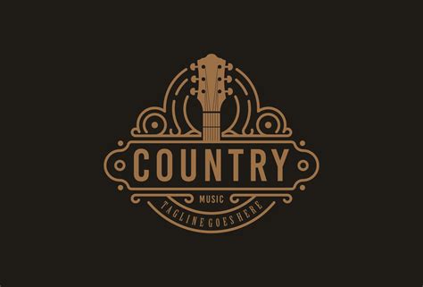 Country Guitar Music Western Vintage Retro Saloon Bar Cowboy logo design 10257762 Vector Art at ...