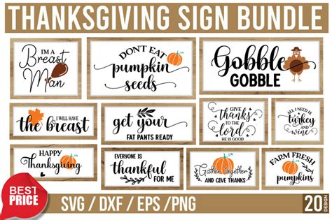 Thanksgiving Sign SVG Bundle By Regulrcrative | TheHungryJPEG