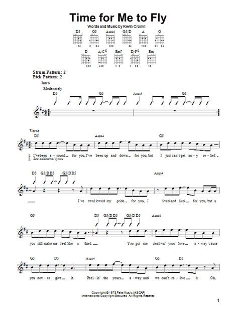 Time For Me To Fly by REO Speedwagon Sheet Music for Easy Guitar at ...